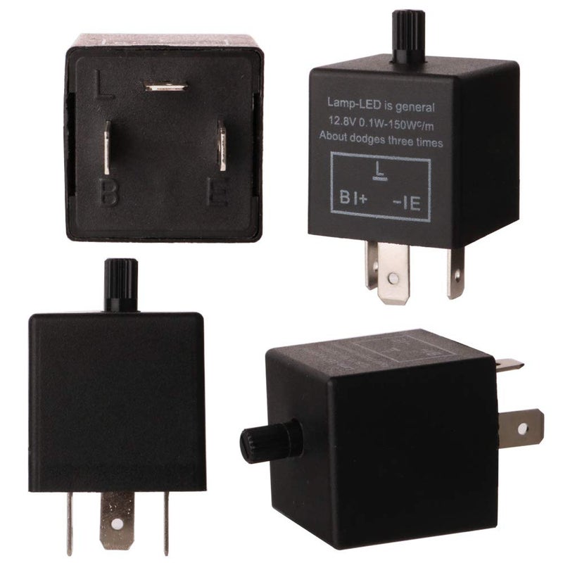 Gebildet 2 pieces 12V 3 Pin Electronic LED Flasher Relay 0.1W-150W c/m Motorcycle Turn Signal Adjustable Flasher CF-13KT, comes with 6pcs Terminals - Image 4